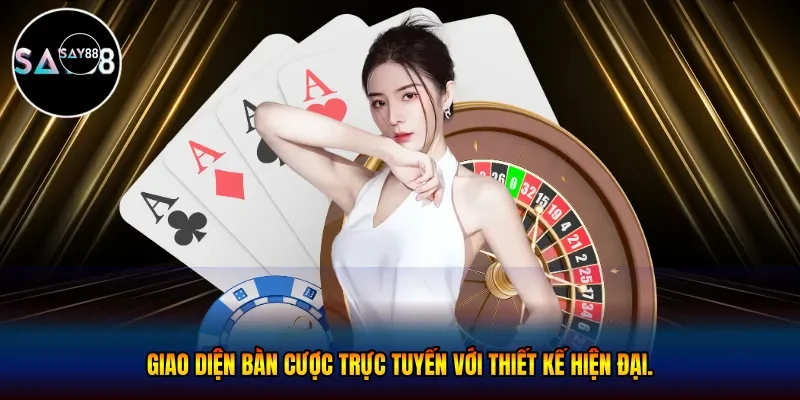 Giao diện bàn cược trực tuyến với thiết kế hiện đại