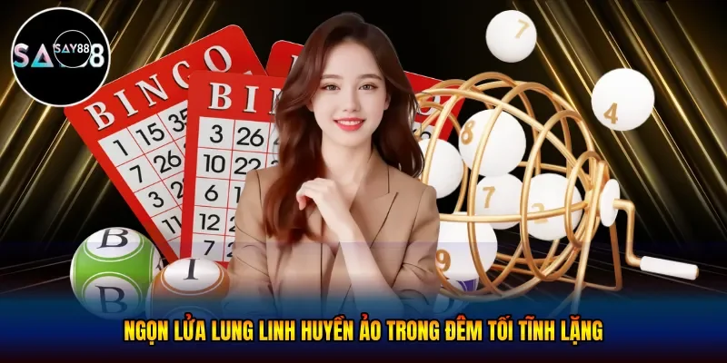 Ngọn lửa lung linh huyền ảo trong đêm tối tĩnh lặng